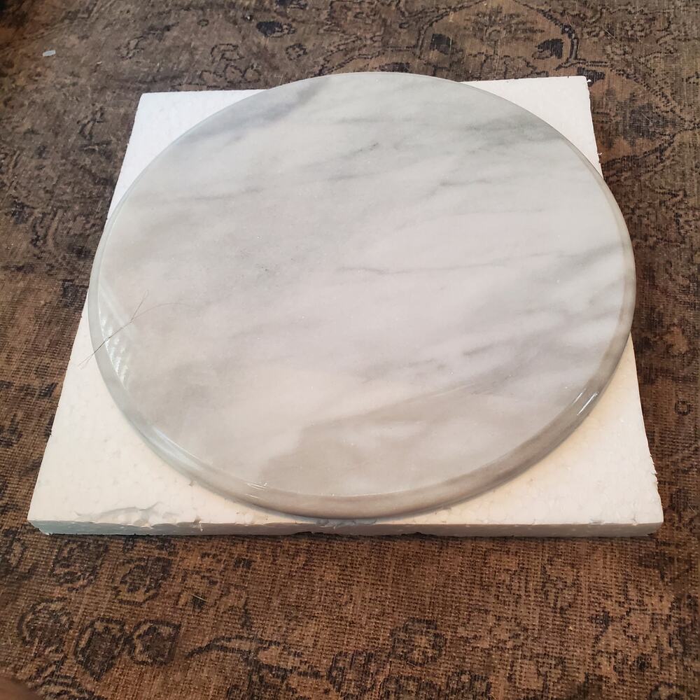 Round White Marble Lazy Susan 12" Rotating Serving Tray Kitchen Table Organizer
